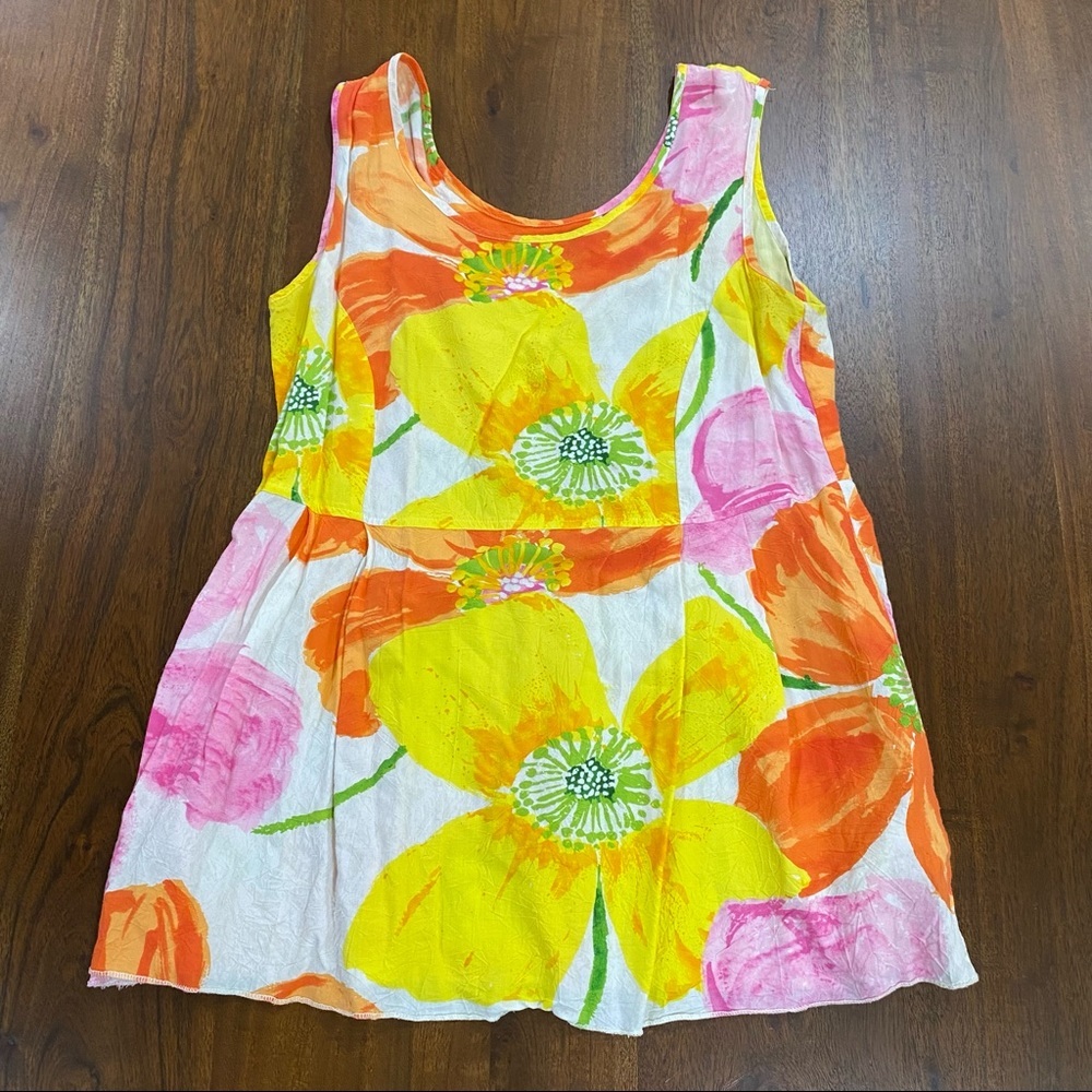 Jams World Vintage Ponzi Floral Hawaiian Tank Top Size‎ Small
